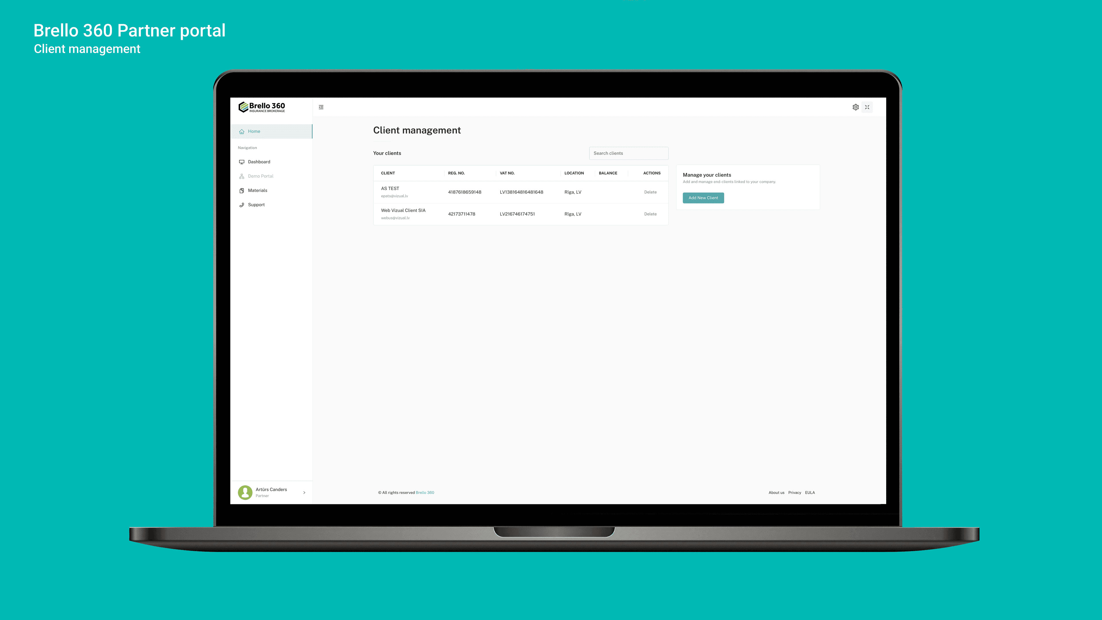 Brello 360 Partneru portāls