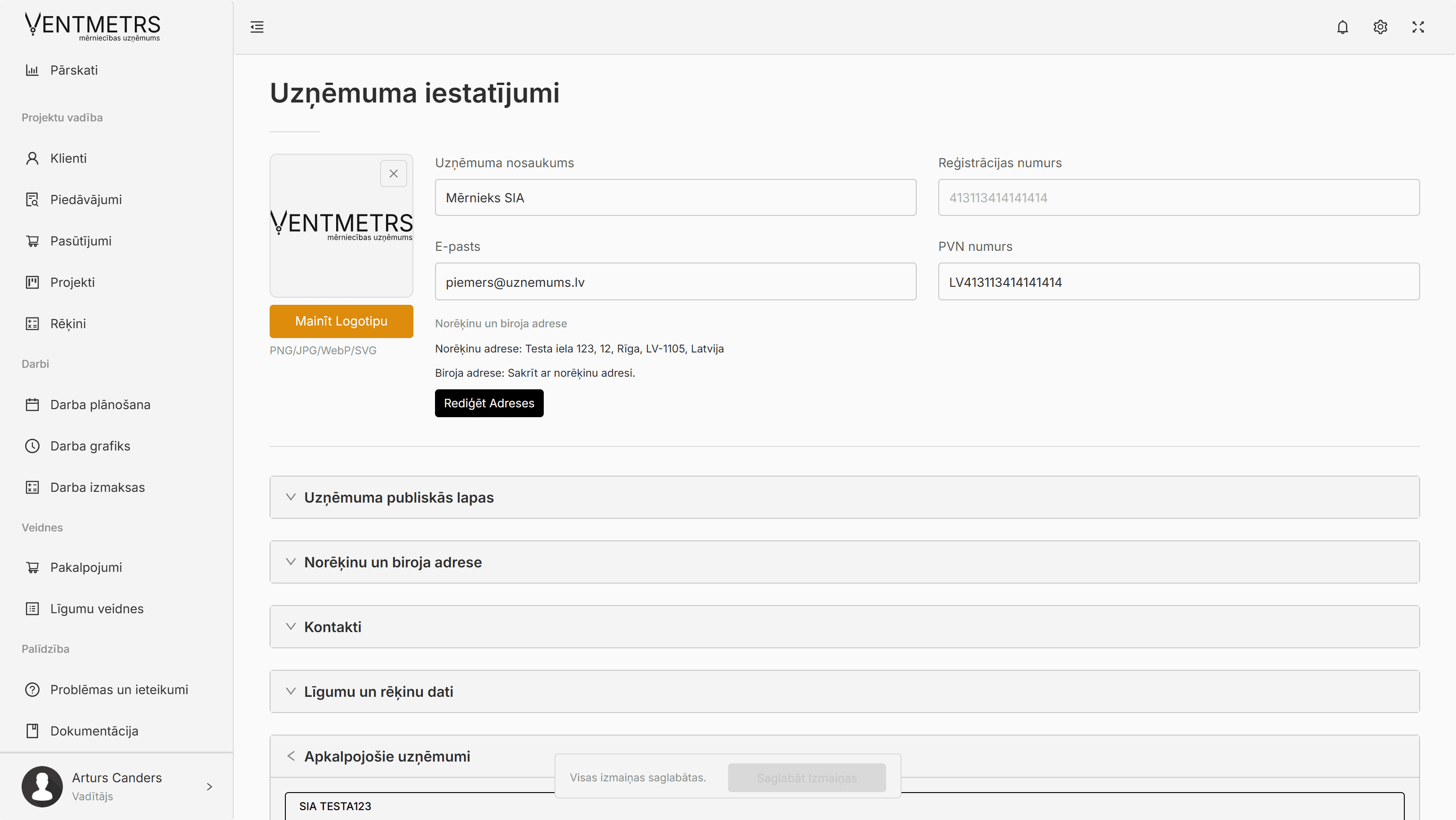 Projekta pārvaldības sistēma